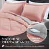 imagedownluxe Queen Comforter Set  Charcoal and Grey Queen Comforter Soft Bedding Sets for All Seasons 3 Pieces  1 Comforter 88quotx92quot and 2 Pillow Shams20quotx26quotPeach PinkGrey