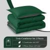imagedownluxe Queen Comforter Set  Charcoal and Grey Queen Comforter Soft Bedding Sets for All Seasons 3 Pieces  1 Comforter 88quotx92quot and 2 Pillow Shams20quotx26quotBlackish GreenGray