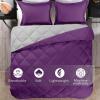 imagedownluxe Queen Comforter Set  Charcoal and Grey Queen Comforter Soft Bedding Sets for All Seasons 3 Pieces  1 Comforter 88quotx92quot and 2 Pillow Shams20quotx26quotPurpleGrey