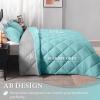 imagedownluxe Queen Comforter Set  Charcoal and Grey Queen Comforter Soft Bedding Sets for All Seasons 3 Pieces  1 Comforter 88quotx92quot and 2 Pillow Shams20quotx26quotLight BlueGray