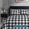 imagedownluxe Queen Comforter Set  Charcoal and Grey Queen Comforter Soft Bedding Sets for All Seasons 3 Pieces  1 Comforter 88quotx92quot and 2 Pillow Shams20quotx26quotPlaid BlackWhite