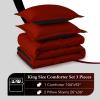 imagedownluxe Queen Comforter Set  Charcoal and Grey Queen Comforter Soft Bedding Sets for All Seasons 3 Pieces  1 Comforter 88quotx92quot and 2 Pillow Shams20quotx26quotBlackRed
