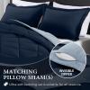 imagedownluxe Queen Comforter Set  Charcoal and Grey Queen Comforter Soft Bedding Sets for All Seasons 3 Pieces  1 Comforter 88quotx92quot and 2 Pillow Shams20quotx26quotBlueSapphire