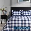 imagedownluxe Queen Comforter Set  Charcoal and Grey Queen Comforter Soft Bedding Sets for All Seasons 3 Pieces  1 Comforter 88quotx92quot and 2 Pillow Shams20quotx26quotPlaid BlueWhite