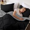 imagedownluxe Queen Comforter Set  Charcoal and Grey Queen Comforter Soft Bedding Sets for All Seasons 3 Pieces  1 Comforter 88quotx92quot and 2 Pillow Shams20quotx26quotBlackGrey
