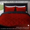 imagedownluxe Queen Comforter Set  Charcoal and Grey Queen Comforter Soft Bedding Sets for All Seasons 3 Pieces  1 Comforter 88quotx92quot and 2 Pillow Shams20quotx26quotBlackRed