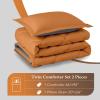 imagedownluxe Queen Comforter Set  Charcoal and Grey Queen Comforter Soft Bedding Sets for All Seasons 3 Pieces  1 Comforter 88quotx92quot and 2 Pillow Shams20quotx26quotBurnt OrangeGrey