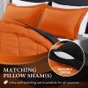 imagedownluxe Queen Comforter Set  Charcoal and Grey Queen Comforter Soft Bedding Sets for All Seasons 3 Pieces  1 Comforter 88quotx92quot and 2 Pillow Shams20quotx26quotOrangeBlack
