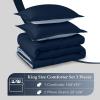 imagedownluxe Queen Comforter Set  Charcoal and Grey Queen Comforter Soft Bedding Sets for All Seasons 3 Pieces  1 Comforter 88quotx92quot and 2 Pillow Shams20quotx26quotBlueSapphire