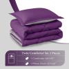 imagedownluxe Queen Comforter Set  Charcoal and Grey Queen Comforter Soft Bedding Sets for All Seasons 3 Pieces  1 Comforter 88quotx92quot and 2 Pillow Shams20quotx26quotPurpleGrey
