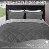 imagedownluxe Queen Comforter Set  Charcoal and Grey Queen Comforter Soft Bedding Sets for All Seasons 3 Pieces  1 Comforter 88quotx92quot and 2 Pillow Shams20quotx26quotCharcolGrey