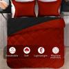imagedownluxe Queen Comforter Set  Charcoal and Grey Queen Comforter Soft Bedding Sets for All Seasons 3 Pieces  1 Comforter 88quotx92quot and 2 Pillow Shams20quotx26quotBlackRed