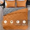 imagedownluxe Queen Comforter Set  Charcoal and Grey Queen Comforter Soft Bedding Sets for All Seasons 3 Pieces  1 Comforter 88quotx92quot and 2 Pillow Shams20quotx26quotBurnt OrangeGrey