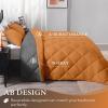 imagedownluxe Queen Comforter Set  Charcoal and Grey Queen Comforter Soft Bedding Sets for All Seasons 3 Pieces  1 Comforter 88quotx92quot and 2 Pillow Shams20quotx26quotBurnt OrangeGrey