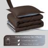 imagedownluxe Queen Comforter Set  Charcoal and Grey Queen Comforter Soft Bedding Sets for All Seasons 3 Pieces  1 Comforter 88quotx92quot and 2 Pillow Shams20quotx26quotBrownBlue