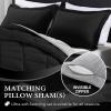 imagedownluxe Queen Comforter Set  Charcoal and Grey Queen Comforter Soft Bedding Sets for All Seasons 3 Pieces  1 Comforter 88quotx92quot and 2 Pillow Shams20quotx26quotBlackGrey