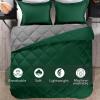 imagedownluxe Queen Comforter Set  Charcoal and Grey Queen Comforter Soft Bedding Sets for All Seasons 3 Pieces  1 Comforter 88quotx92quot and 2 Pillow Shams20quotx26quotBlackish GreenGray