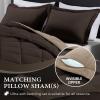imagedownluxe Queen Comforter Set  Charcoal and Grey Queen Comforter Soft Bedding Sets for All Seasons 3 Pieces  1 Comforter 88quotx92quot and 2 Pillow Shams20quotx26quotBrownTan