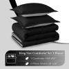imagedownluxe Queen Comforter Set  Charcoal and Grey Queen Comforter Soft Bedding Sets for All Seasons 3 Pieces  1 Comforter 88quotx92quot and 2 Pillow Shams20quotx26quotBlackGrey