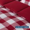 imagedownluxe Queen Comforter Set  Charcoal and Grey Queen Comforter Soft Bedding Sets for All Seasons 3 Pieces  1 Comforter 88quotx92quot and 2 Pillow Shams20quotx26quotPlaid RedWhite