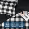 imagedownluxe Queen Comforter Set  Charcoal and Grey Queen Comforter Soft Bedding Sets for All Seasons 3 Pieces  1 Comforter 88quotx92quot and 2 Pillow Shams20quotx26quotPlaid BlackWhite