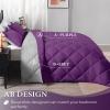 imagedownluxe Queen Comforter Set  Charcoal and Grey Queen Comforter Soft Bedding Sets for All Seasons 3 Pieces  1 Comforter 88quotx92quot and 2 Pillow Shams20quotx26quotPurpleGrey
