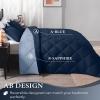imagedownluxe Queen Comforter Set  Charcoal and Grey Queen Comforter Soft Bedding Sets for All Seasons 3 Pieces  1 Comforter 88quotx92quot and 2 Pillow Shams20quotx26quotBlueSapphire