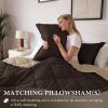 imagedownluxe Queen Comforter Set  Charcoal and Grey Queen Comforter Soft Bedding Sets for All Seasons 3 Pieces  1 Comforter 88quotx92quot and 2 Pillow Shams20quotx26quotBrownTan