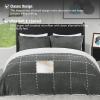 imagedownluxe UltraSoft Micromink Sherpa Queen Comforter Set with 2 Pillow Shams  3Piece Set  Dark Grey  Plush Warm Fall Winter Bedding Comforter SetsDark Grey