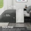 imagedownluxe UltraSoft Micromink Sherpa Queen Comforter Set with 2 Pillow Shams  3Piece Set  Dark Grey  Plush Warm Fall Winter Bedding Comforter SetsDark Grey