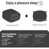 imagedownluxe UltraSoft Micromink Sherpa Queen Comforter Set with 2 Pillow Shams  3Piece Set  Dark Grey  Plush Warm Fall Winter Bedding Comforter SetsDark Grey