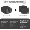 imagedownluxe UltraSoft Micromink Sherpa Queen Comforter Set with 2 Pillow Shams  3Piece Set  Dark Grey  Plush Warm Fall Winter Bedding Comforter SetsDark Grey