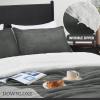 imagedownluxe UltraSoft Micromink Sherpa Queen Comforter Set with 2 Pillow Shams  3Piece Set  Dark Grey  Plush Warm Fall Winter Bedding Comforter SetsDark Grey