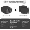 imagedownluxe UltraSoft Micromink Sherpa Queen Comforter Set with 2 Pillow Shams  3Piece Set  Dark Grey  Plush Warm Fall Winter Bedding Comforter SetsDark Grey