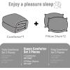 imagedownluxe UltraSoft Micromink Sherpa Queen Comforter Set with 2 Pillow Shams  3Piece Set  Dark Grey  Plush Warm Fall Winter Bedding Comforter SetsLight Grey