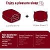 imagedownluxe UltraSoft Micromink Sherpa Queen Comforter Set with 2 Pillow Shams  3Piece Set  Dark Grey  Plush Warm Fall Winter Bedding Comforter SetsRed