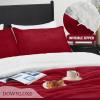 imagedownluxe UltraSoft Micromink Sherpa Queen Comforter Set with 2 Pillow Shams  3Piece Set  Dark Grey  Plush Warm Fall Winter Bedding Comforter SetsRed