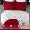 imagedownluxe UltraSoft Micromink Sherpa Queen Comforter Set with 2 Pillow Shams  3Piece Set  Dark Grey  Plush Warm Fall Winter Bedding Comforter SetsRed