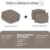 imagedownluxe UltraSoft Micromink Sherpa Queen Comforter Set with 2 Pillow Shams  3Piece Set  Dark Grey  Plush Warm Fall Winter Bedding Comforter SetsSand