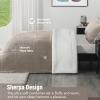imagedownluxe UltraSoft Micromink Sherpa Queen Comforter Set with 2 Pillow Shams  3Piece Set  Dark Grey  Plush Warm Fall Winter Bedding Comforter SetsSand