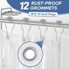 imagedownluxe Waterproof Fabric Shower Curtain Liner Soft Cloth Shower Liner with 3 Magnets Machine Washable ampamp Hotel Quality Bathroom Curtain 70quot W x 72quot L WhiteClearwith Hooks