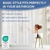 imagedownluxe Waterproof Fabric Shower Curtain Liner Soft Cloth Shower Liner with 3 Magnets Machine Washable ampamp Hotel Quality Bathroom Curtain 70quot W x 72quot L WhiteClearwith Hooks