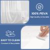 imagedownluxe Waterproof Fabric Shower Curtain Liner Soft Cloth Shower Liner with 3 Magnets Machine Washable ampamp Hotel Quality Bathroom Curtain 70quot W x 72quot L WhiteClearwith Hooks