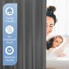 imagedownluxe Waterproof Fabric Shower Curtain Liner Soft Cloth Shower Liner with 3 Magnets Machine Washable ampamp Hotel Quality Bathroom Curtain 70quot W x 72quot L WhiteDark Grey