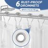 imagedownluxe Waterproof Fabric Shower Curtain Liner Soft Cloth Shower Liner with 3 Magnets Machine Washable ampamp Hotel Quality Bathroom Curtain 70quot W x 72quot L WhiteClearwith Hooks