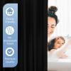 imagedownluxe Waterproof Fabric Shower Curtain Liner Soft Cloth Shower Liner with 3 Magnets Machine Washable ampamp Hotel Quality Bathroom Curtain 70quot W x 72quot L WhiteBlack