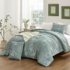 imagedownluxe Queen Comforter Set  3 Pieces Dark Green Bedding Comforter Sets Queen Botanical Flower Comforter 1 Soft Reversible Floral Comforter and 2 Pillow Shams for All SeasonsDark Green
