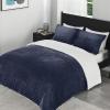 imagedownluxe UltraSoft Micromink Sherpa Queen Comforter Set with 2 Pillow Shams  3Piece Set  Dark Grey  Plush Warm Fall Winter Bedding Comforter SetsNavy