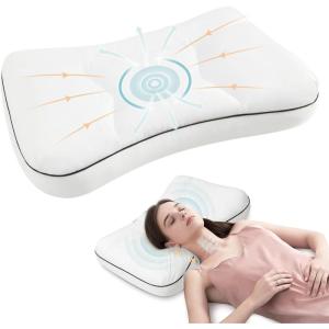 imagedownluxe Cervical Neck Pillow for Sleeping Side Sleeper Pillows for Adults Ergonomic Pillow for Side Back and Stomach Sleepers Orthopedic Contour Memory Foam Pillows with Pillowcase 26quotL x 17quotW