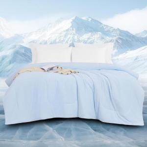 imagedownluxe Cooling Comforter Queen Size Cooling Blankets for Hot Sleepers Cold Blanket Summer Comforter with QMaxampgt04 ArcChill Cooling Fiber Light BlueLight Blue